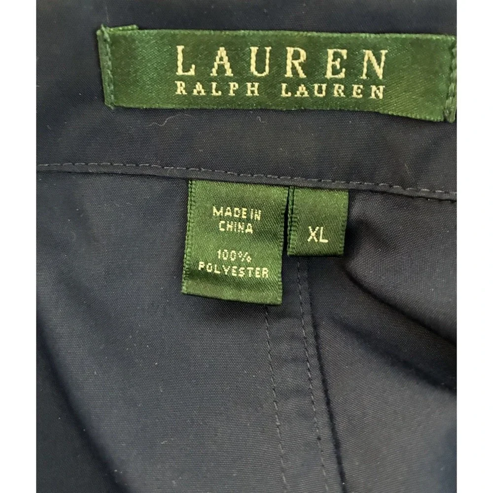 Ralph Lauren Jacket Women XL Blue LRL Zip Snap Trench Peacoat Windbreaker 0454 - Picture 12 of 16